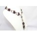 Necklace 925 Sterling Silver beads garnet stones P 319